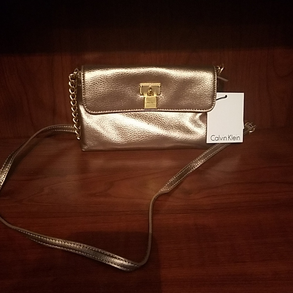 Antique bronze metal leather bag